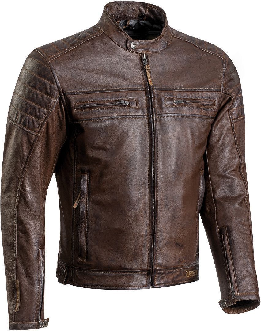 Ixon Torque Veste de moto en cuir Brun L