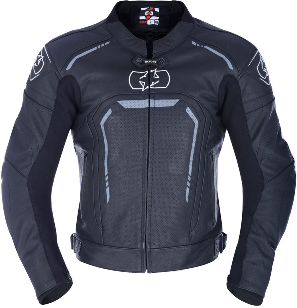 Oxford Strada Veste en cuir de moto Noir S