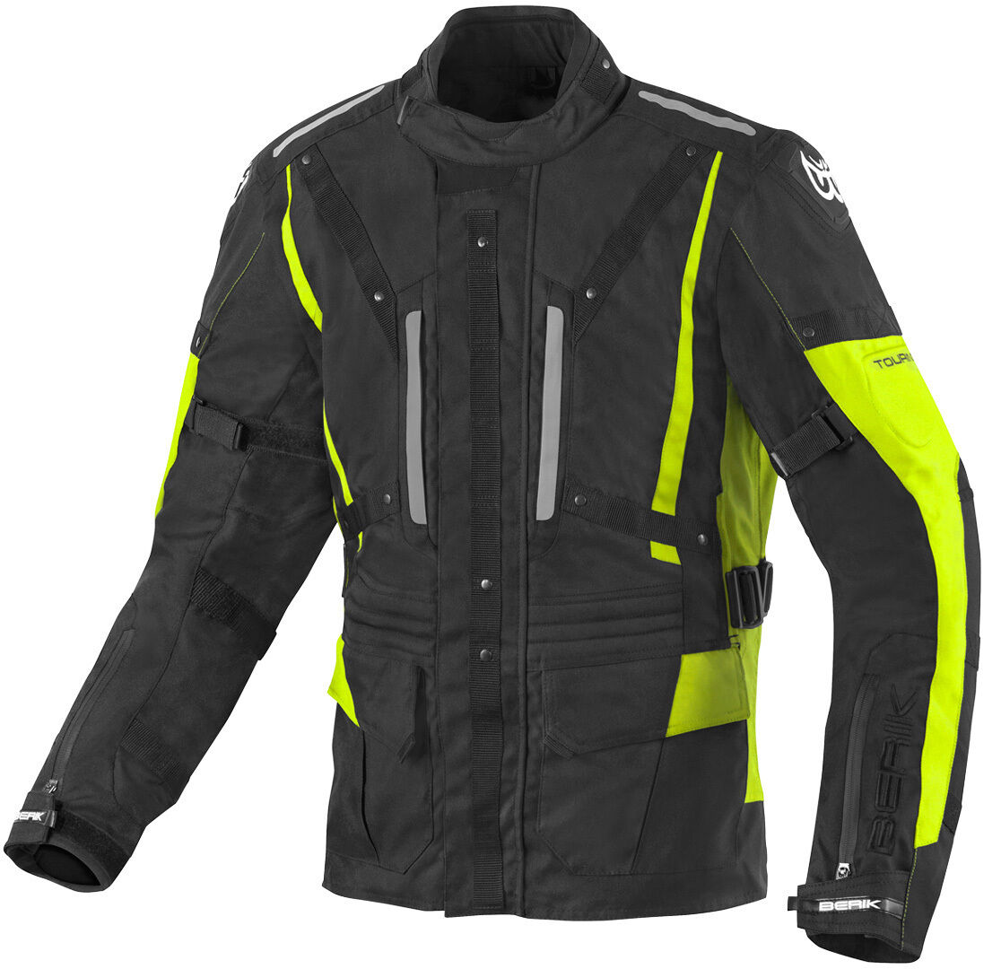 Berik Spencer Veste textile de moto Noir Jaune 50