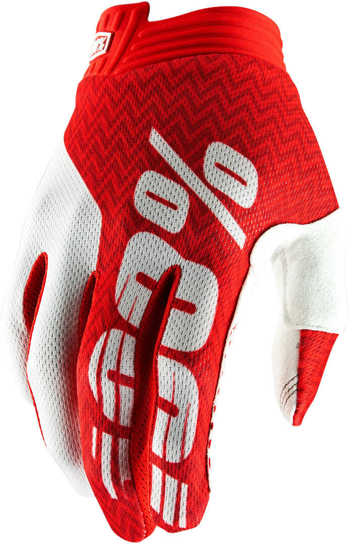 100% Itrack Gloves Gants Blanc Rouge L