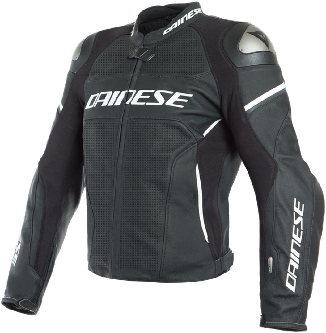 Dainese Racing 3 D-Air® Airbag Veste en cuir perforé Noir Blanc 48