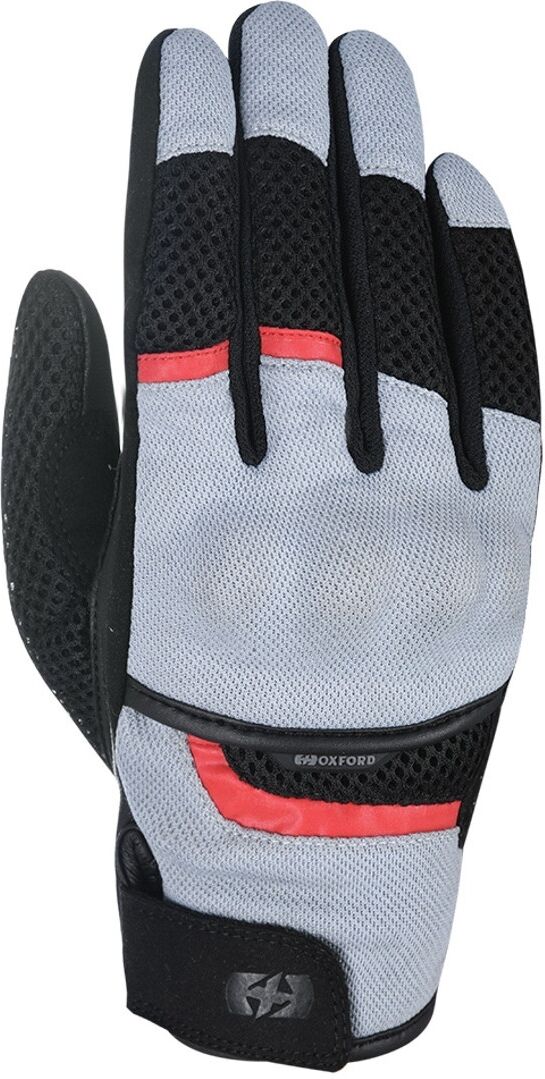 Oxford Brisbane Air Gants de moto Noir Gris Rouge S