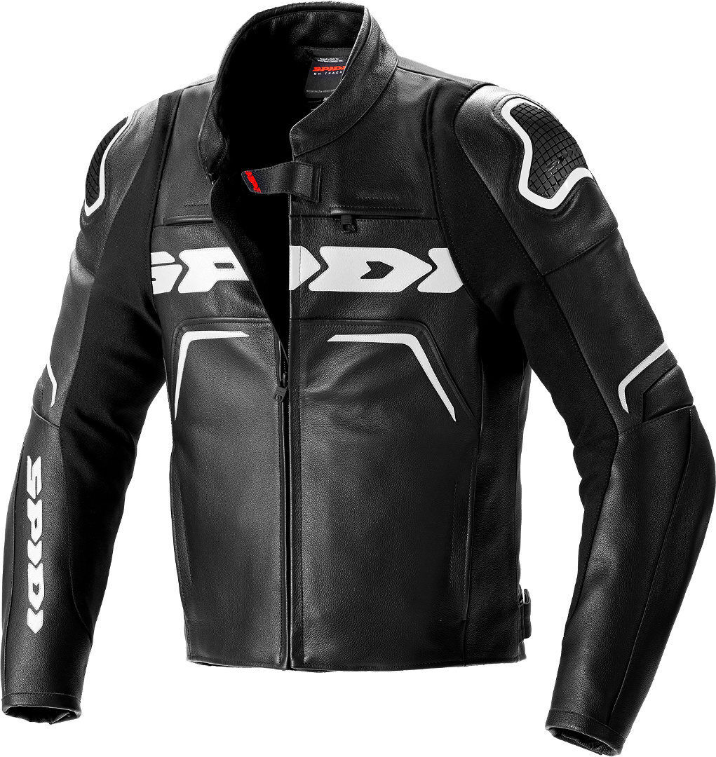 Spidi Evorider 2 Veste en cuir de moto Noir Blanc 50