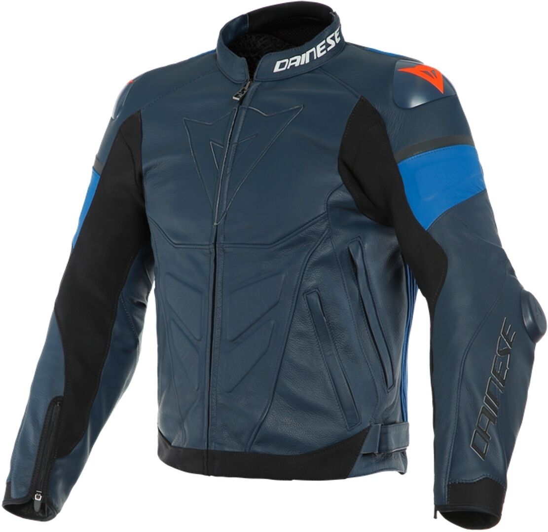 Dainese Super Race Veste en cuir de moto Rouge Bleu 46