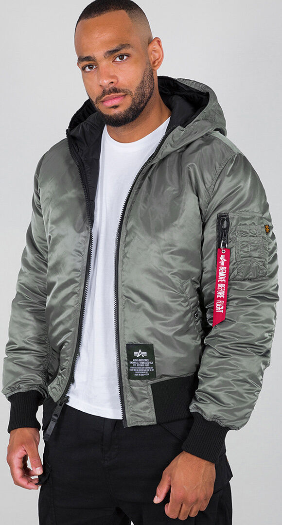 Alpha Industries Hooded Puffer FD Rev. veste Noir Gris S