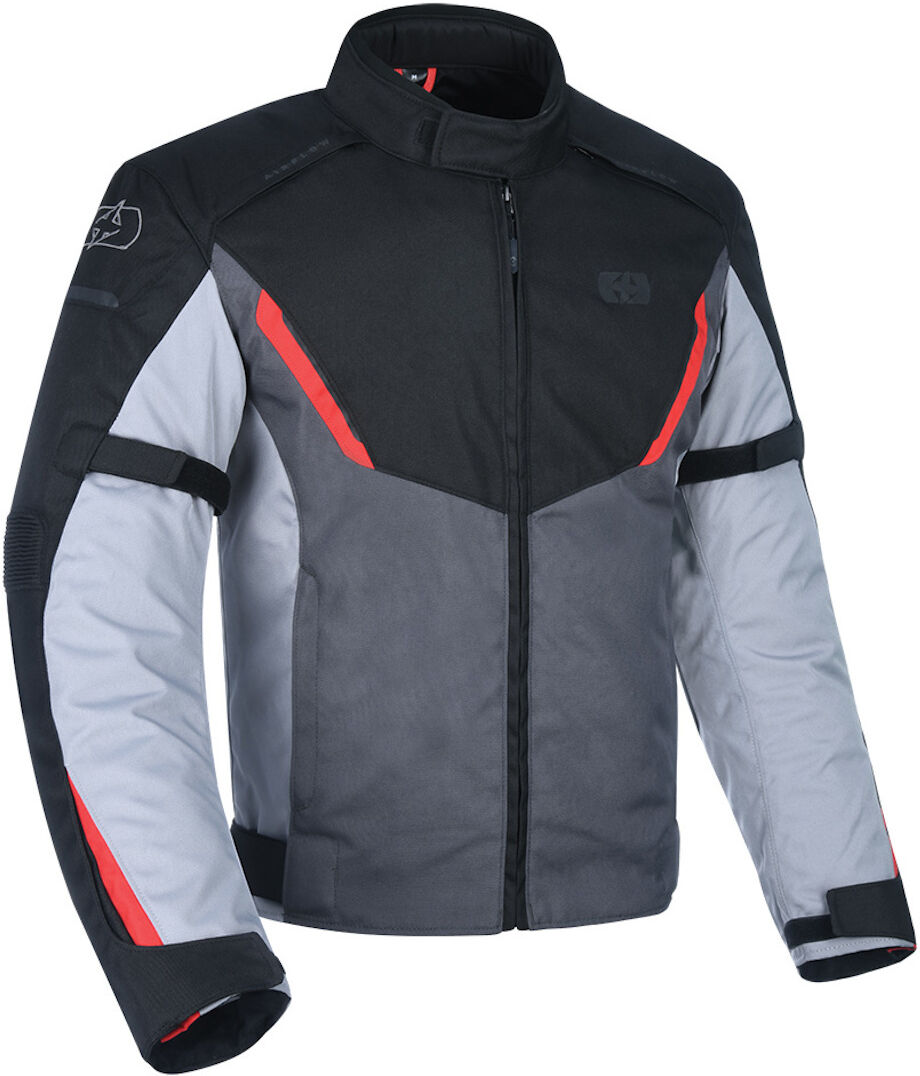 Oxford Delta Veste textile de moto Noir Gris Rouge S