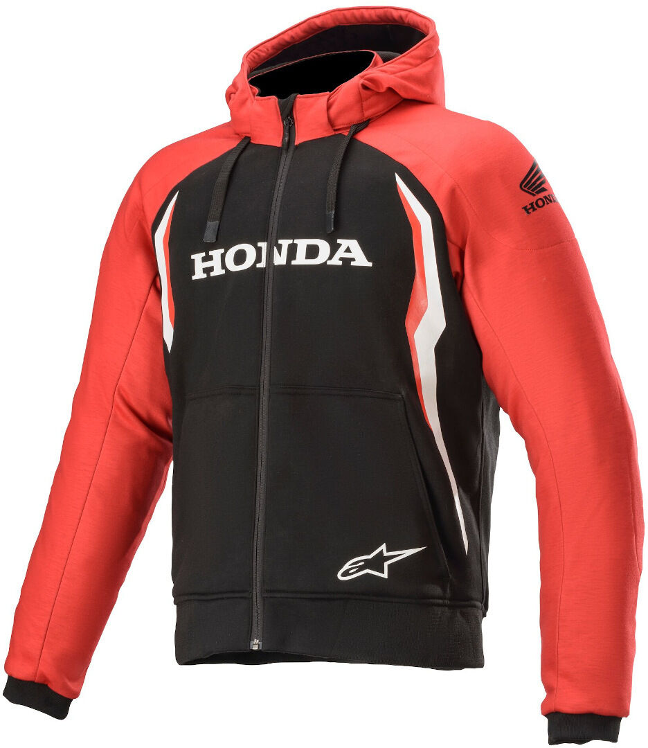 Alpinestars Honda Chrome Sport Hoodie de moto Noir Rouge 2XL