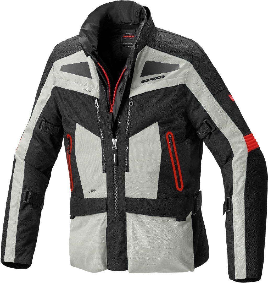 Spidi H2Out Voyager Evo Veste textile de moto Noir Gris Rouge L