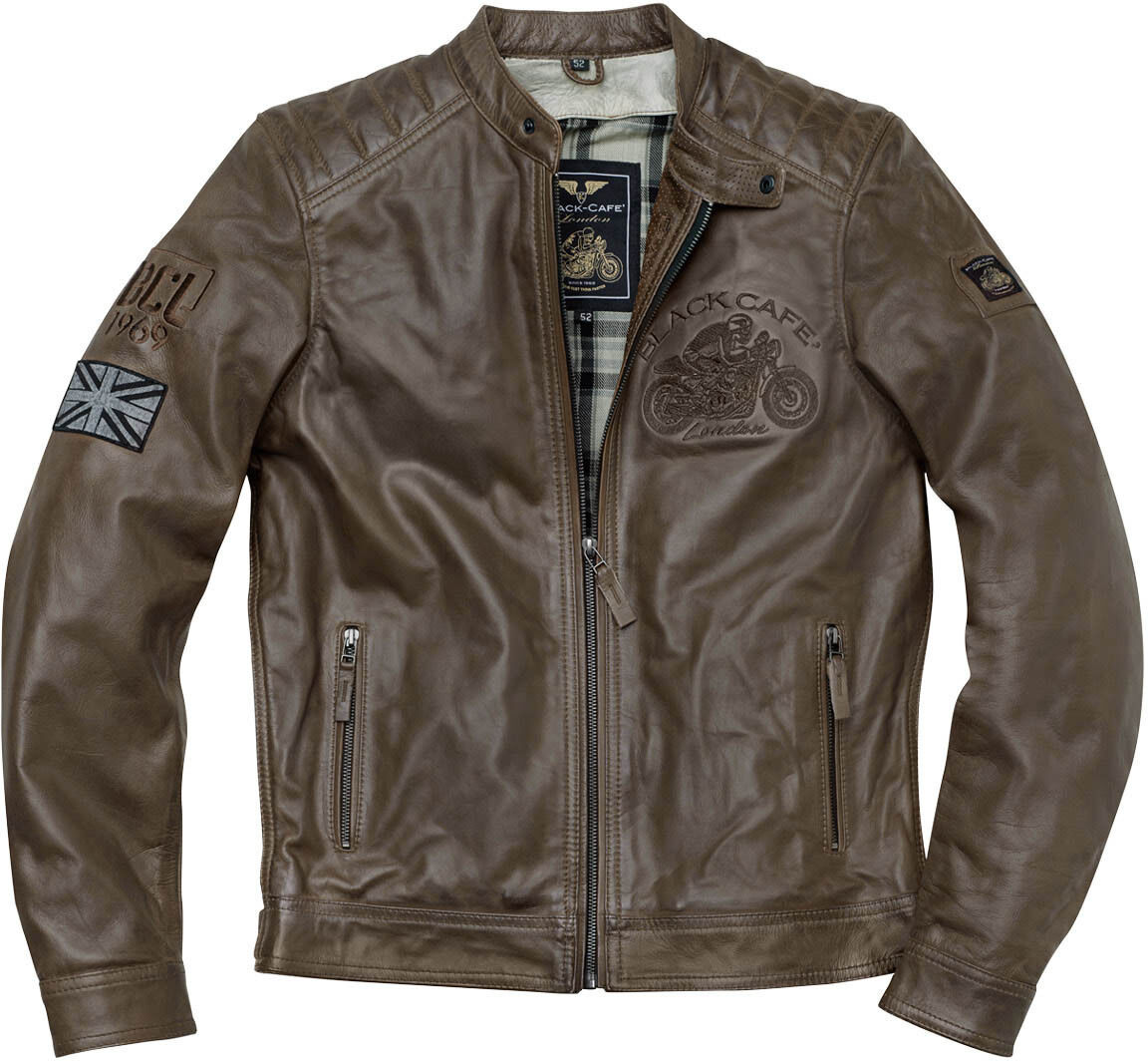 Black-Cafe London Bangkok Veste en cuir de moto Brun 50