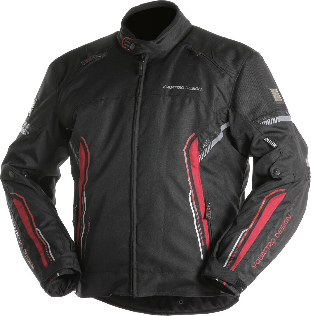 VQuattro Bolt Veste textile de moto Noir Rouge 2XL