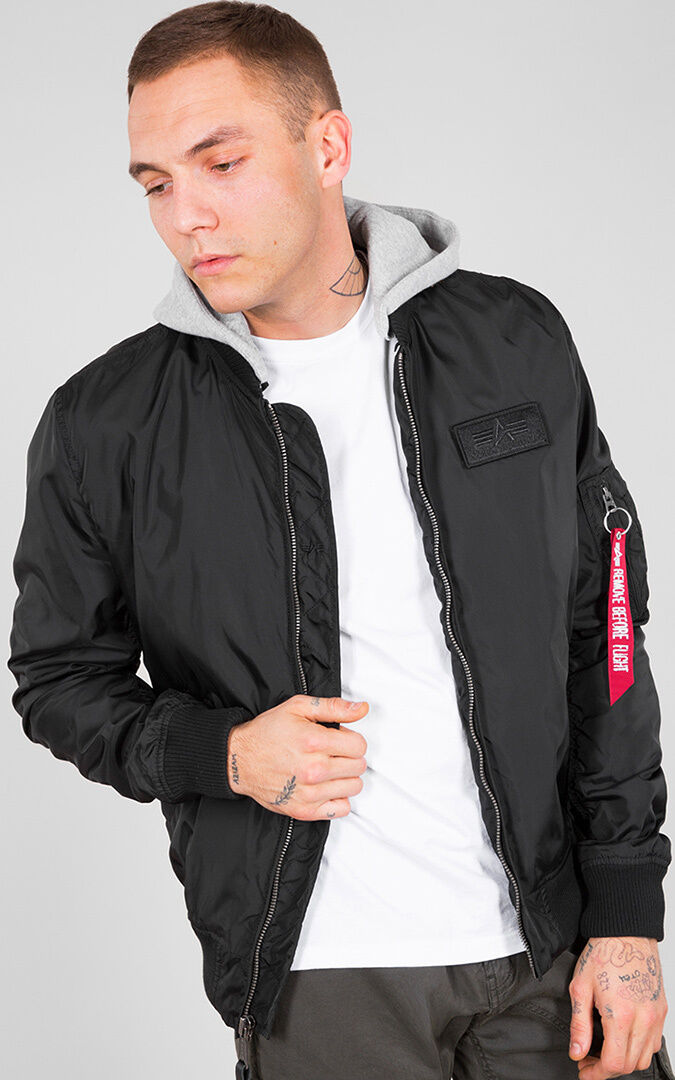 Alpha Industries MA-1 TT Hood Veste Noir Gris L