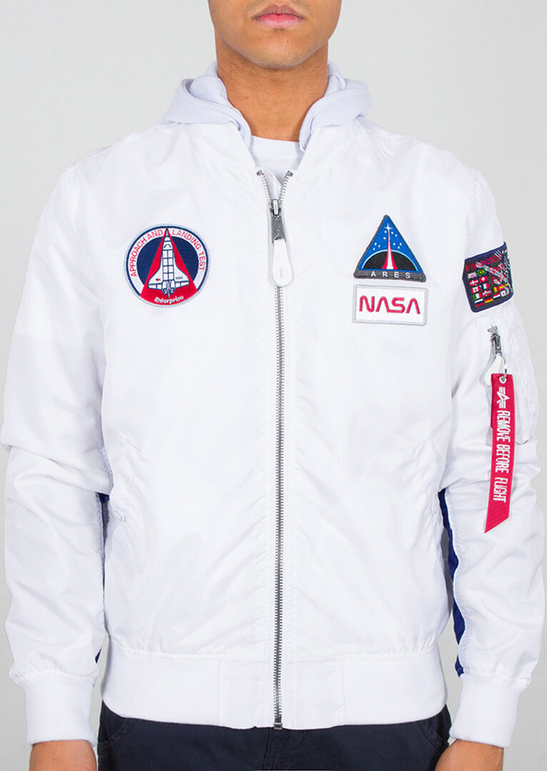 Alpha Industries MA-1 TT Hood NASA Veste Blanc 2XL