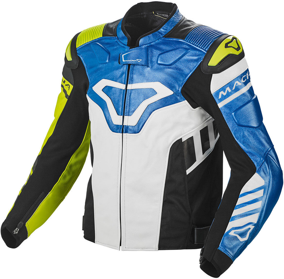 Macna Tracktix Veste en cuir de moto Bleu 48