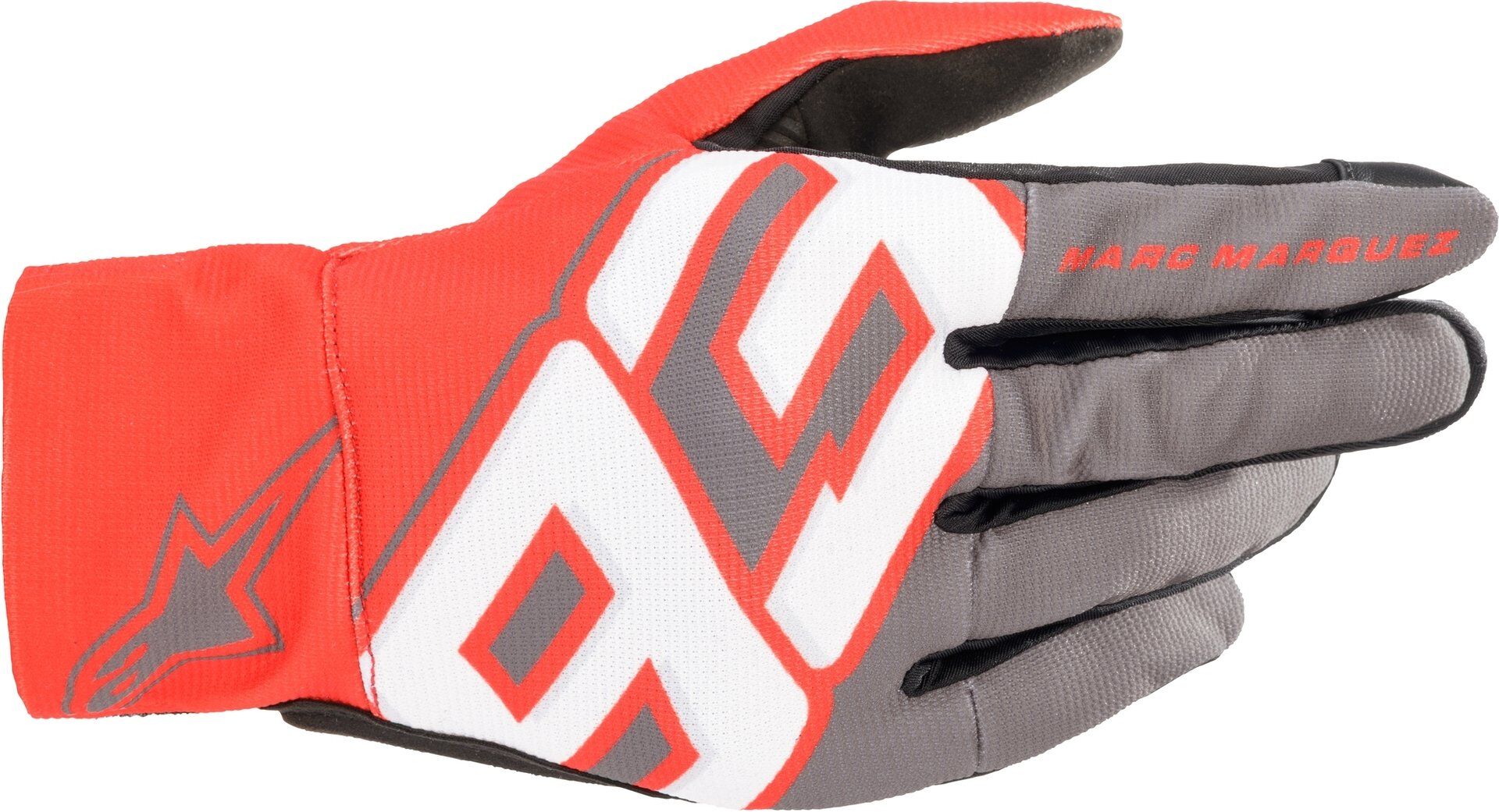 Alpinestars MM93 Aragon Gants de moto gris foncé/rouge/blanc Gris Rouge 2XL