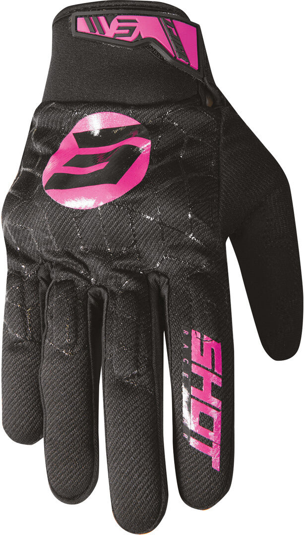 Shot Drift Spider Motocross Gloves Gants de motocross Noir Rose XL