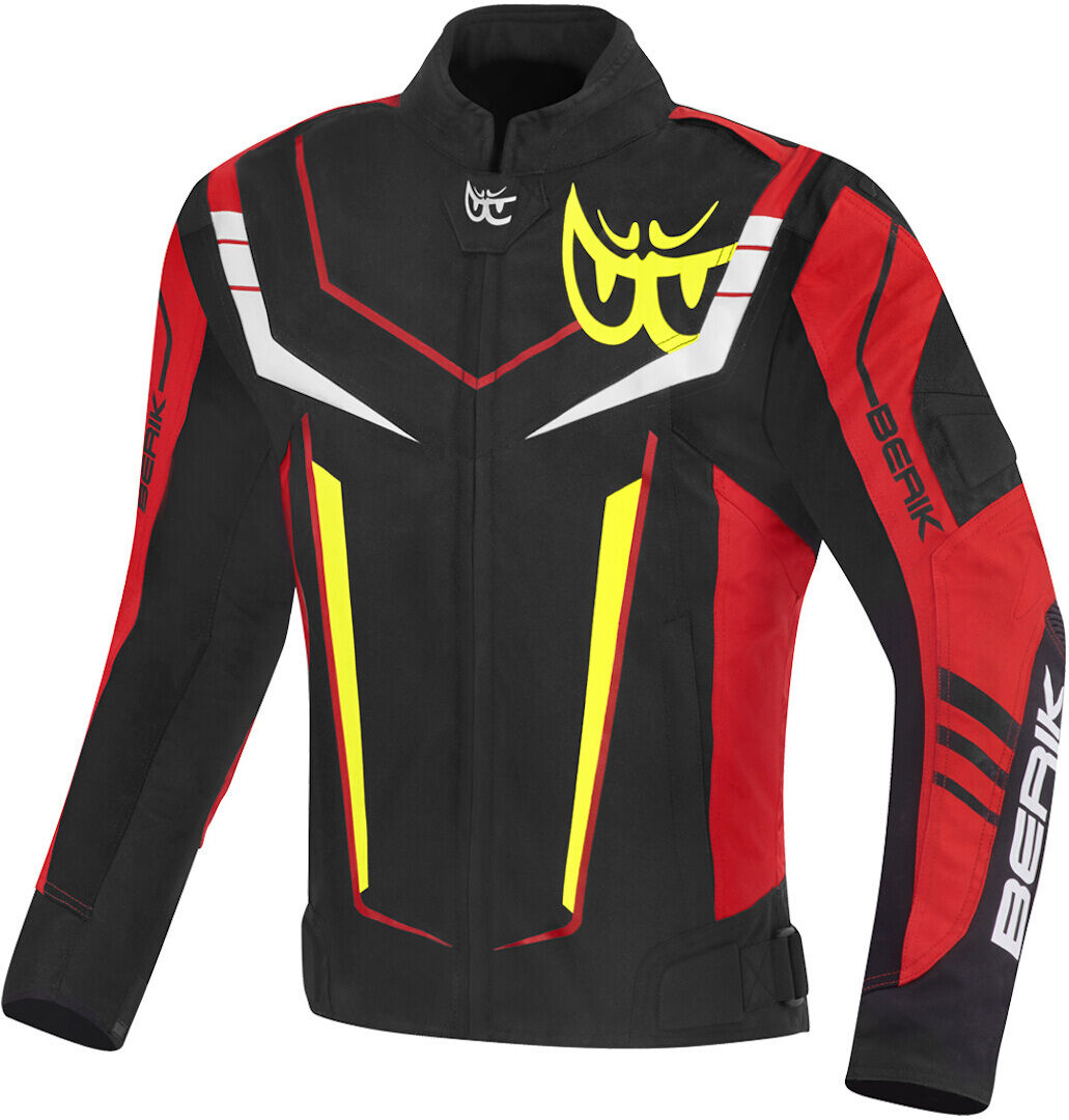 Berik Radic Evo Plus Veste textile de moto imperméable à l’eau Noir Blanc Rouge Jaune 56