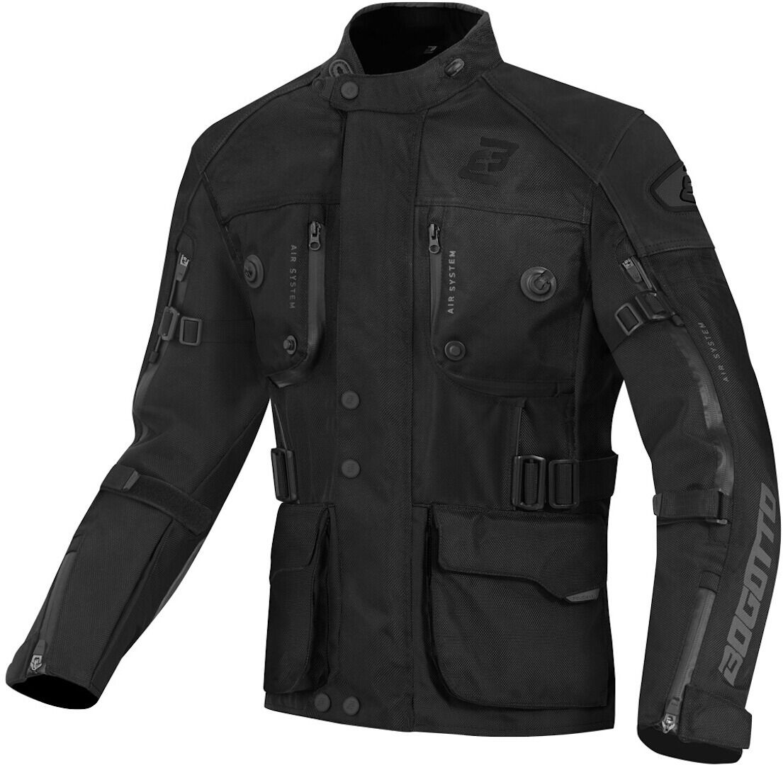 Bogotto Explorer-Z Imperméable à l’eau moto cuir- / Veste textile Noir XS