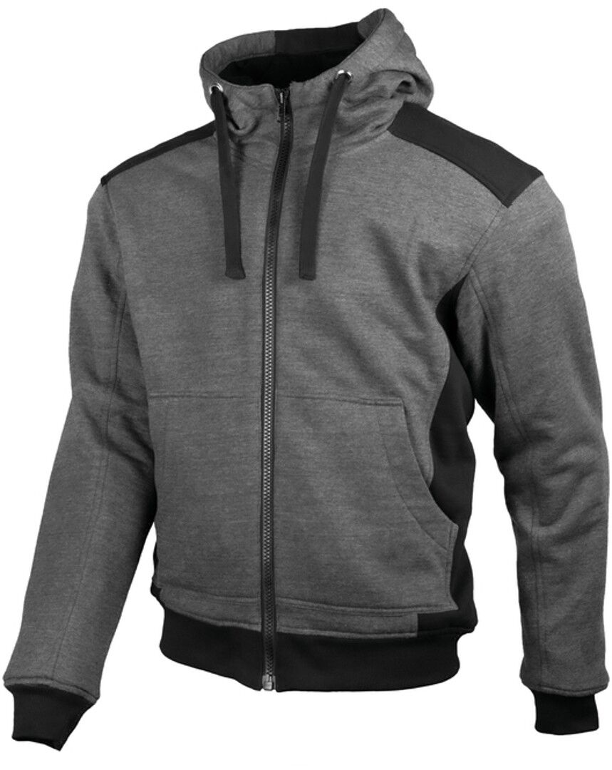 GMS Grizzly Hoodie de moto Noir Gris 4XL