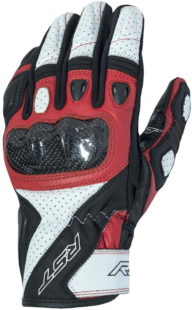 RST Stunt III Gants de moto Noir Blanc Rouge 2XL