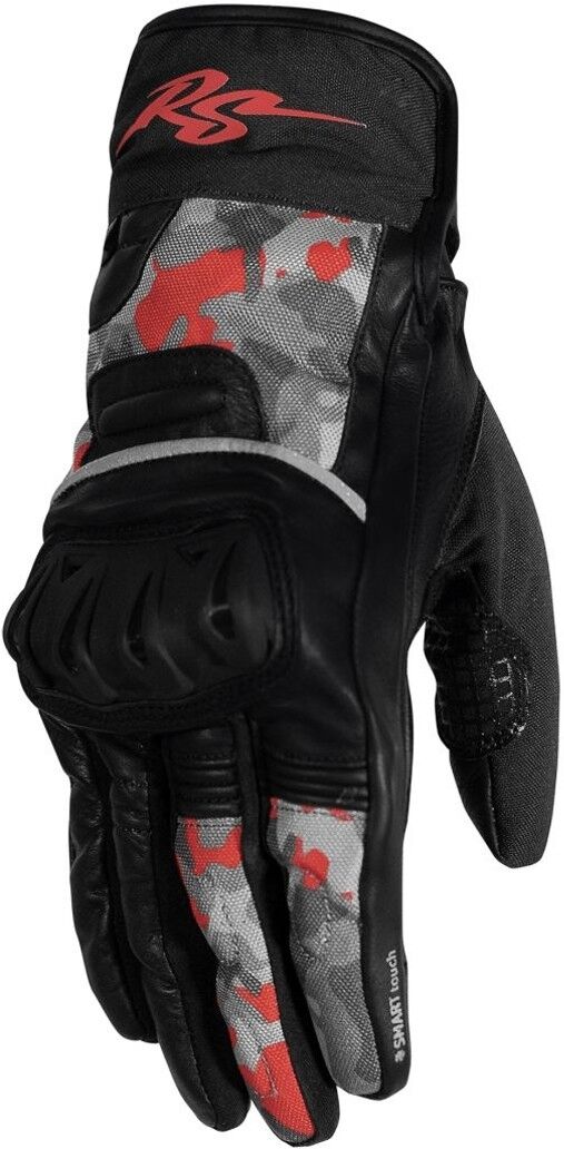 Rusty Stitches Randy Gants de moto Noir Rouge 4XL