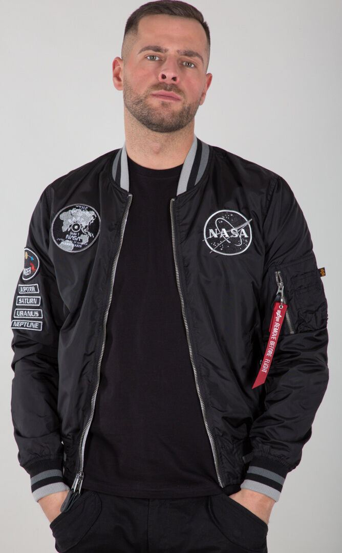 Alpha Industries MA-1 NASA Voyager Rev. Veste Noir Gris S