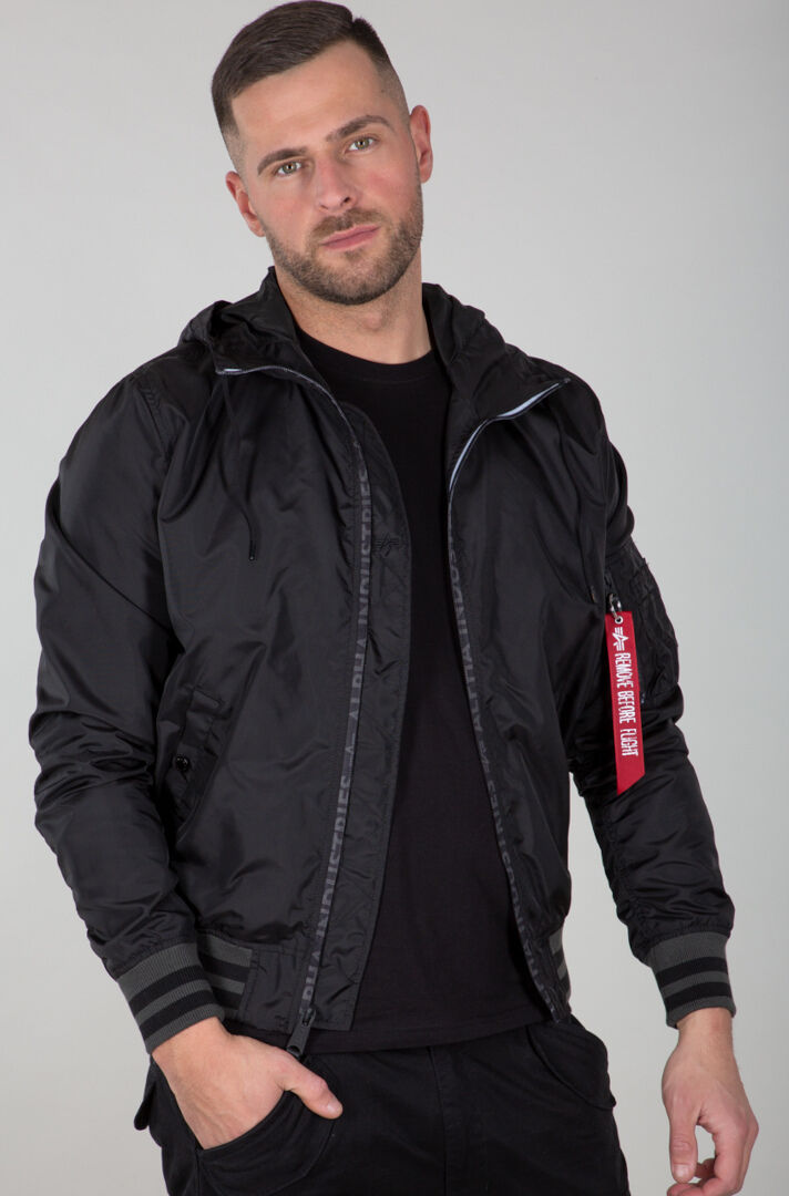 Alpha Industries MA-1 LW Hooded PZ Veste Noir 2XL