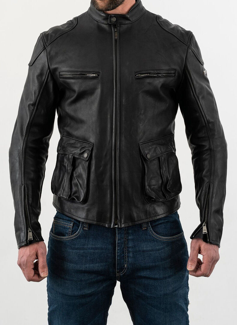 Rokker Goodwood Veste en cuir de moto Noir 2XL