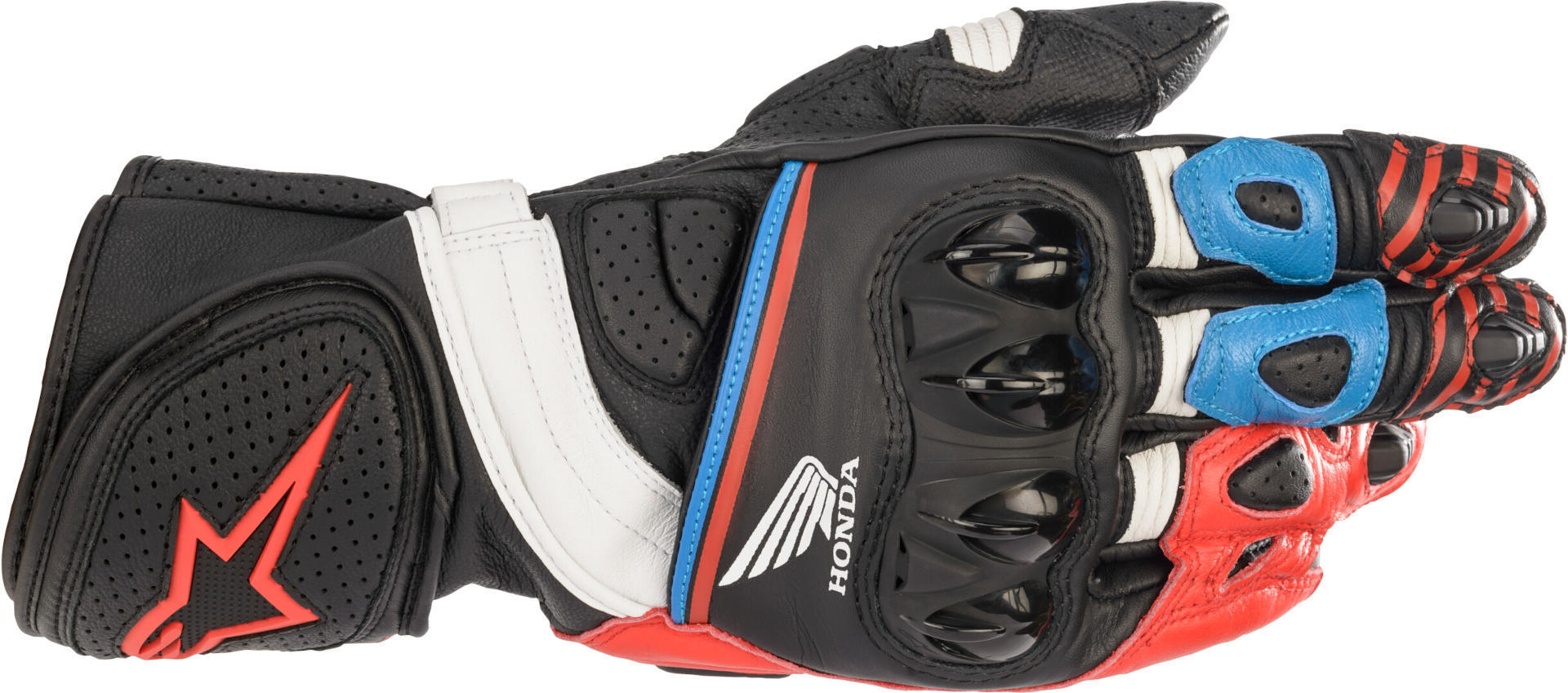 Alpinestars Honda GP Plus R V2 Gants de moto Noir Rouge Bleu 2XL