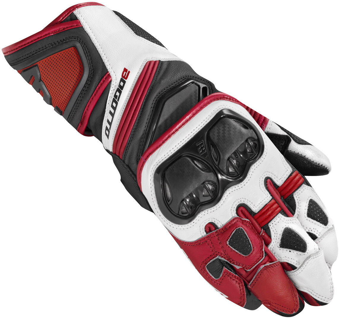 Bogotto Veloce Gants de moto Noir Blanc Rouge M