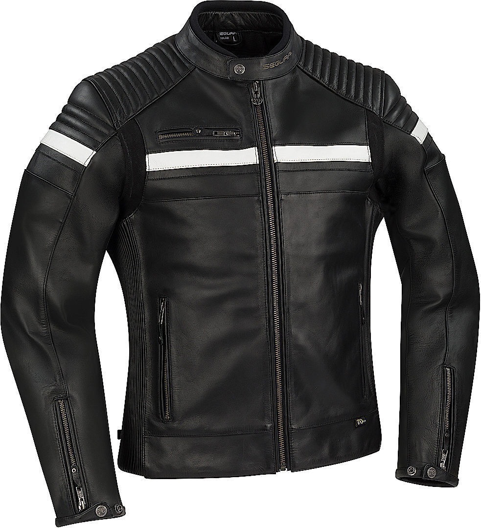 Segura Bekker Veste en cuir de moto Noir 2XL