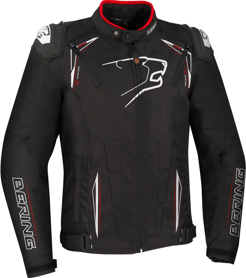 Bering Start-R Veste textile moto Noir Blanc Rouge L