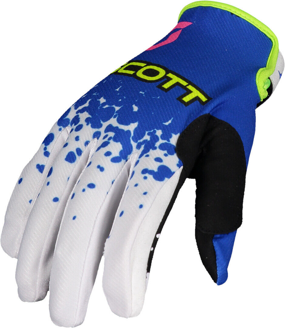 Scott 350 Race Evo Gants de motocross Bleu Jaune L