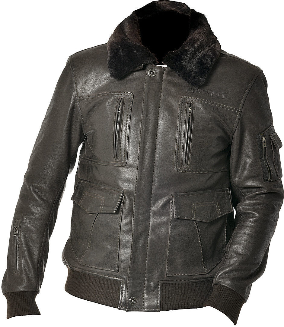 Overlap Taylor Veste en cuir de moto Brun M