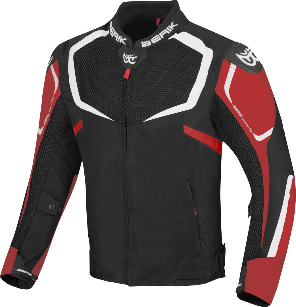 Berik X-Speed Air Veste textile de moto Noir Blanc Rouge 60