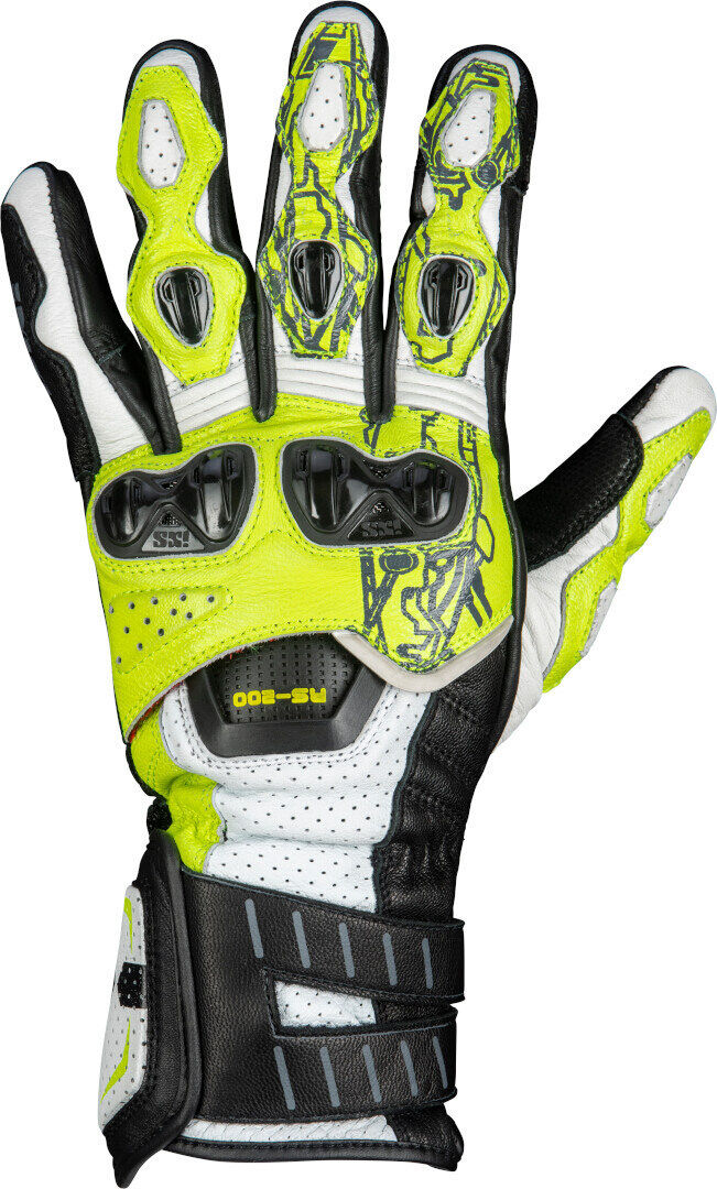 IXS RS-200 3.0 Gants Noir Blanc Jaune L