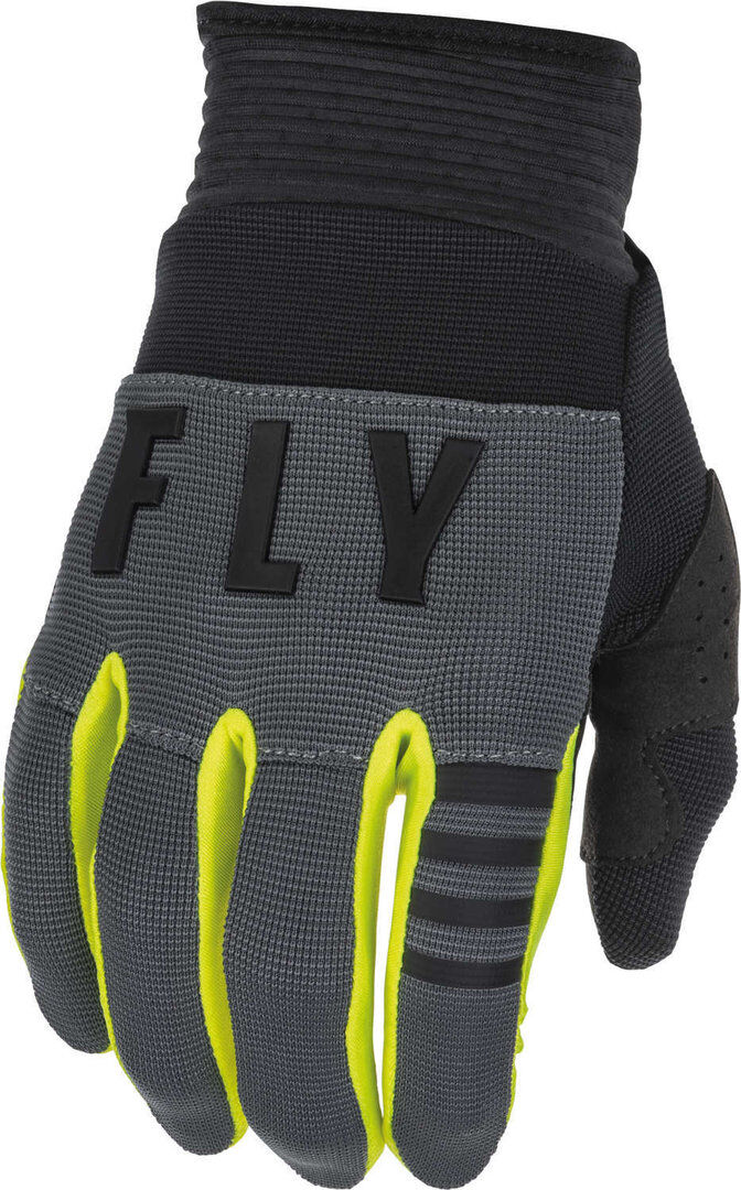 Fly Racing F-16 Gants de motocross pour les jeunes Noir Gris Jaune XS