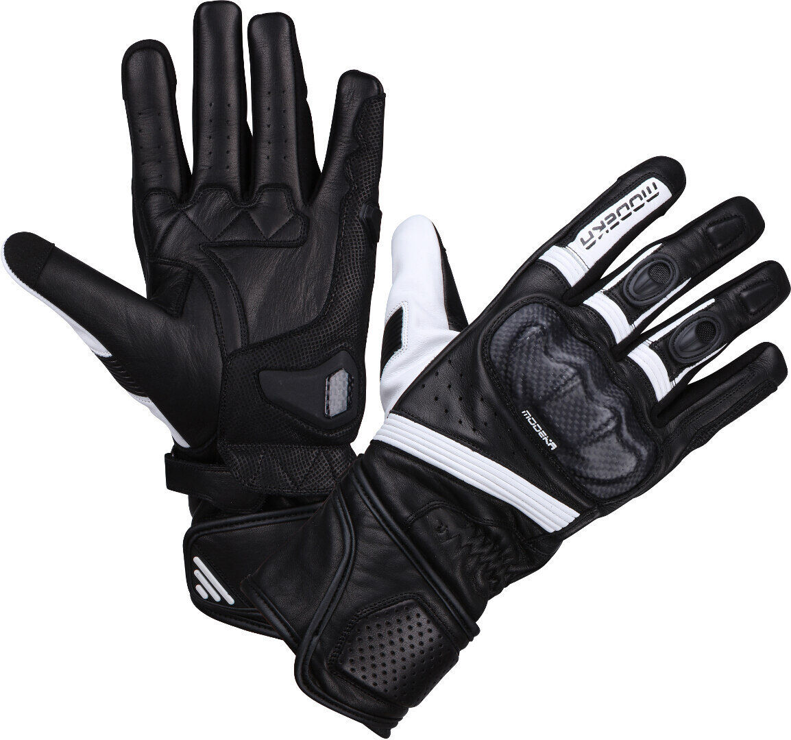 Modeka Miako Motorcycle Gloves Gants de moto Noir Blanc XL