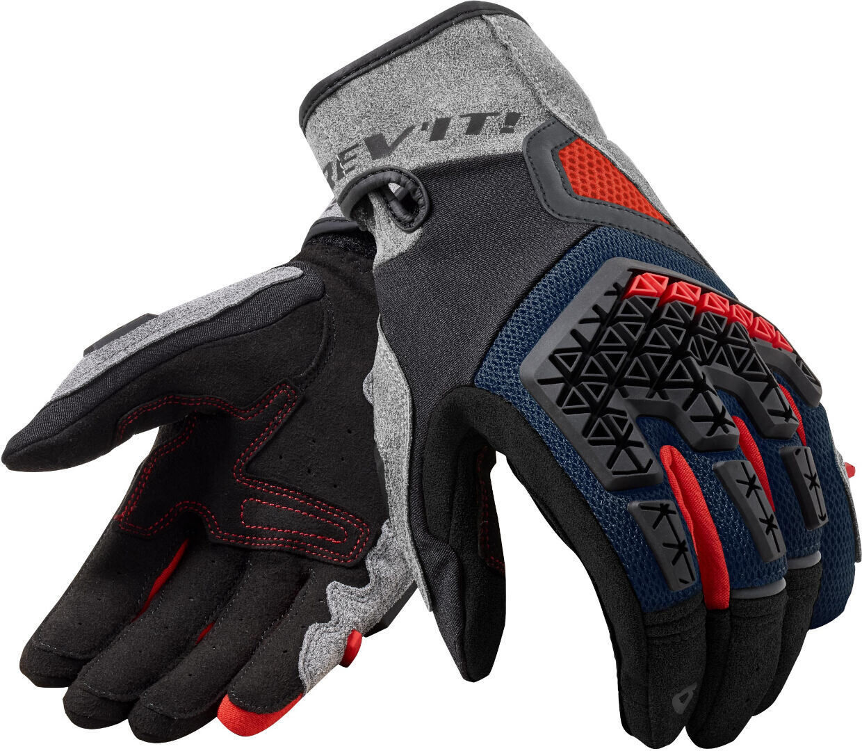 Revit Mangrove Gants de moto Noir Gris Bleu M