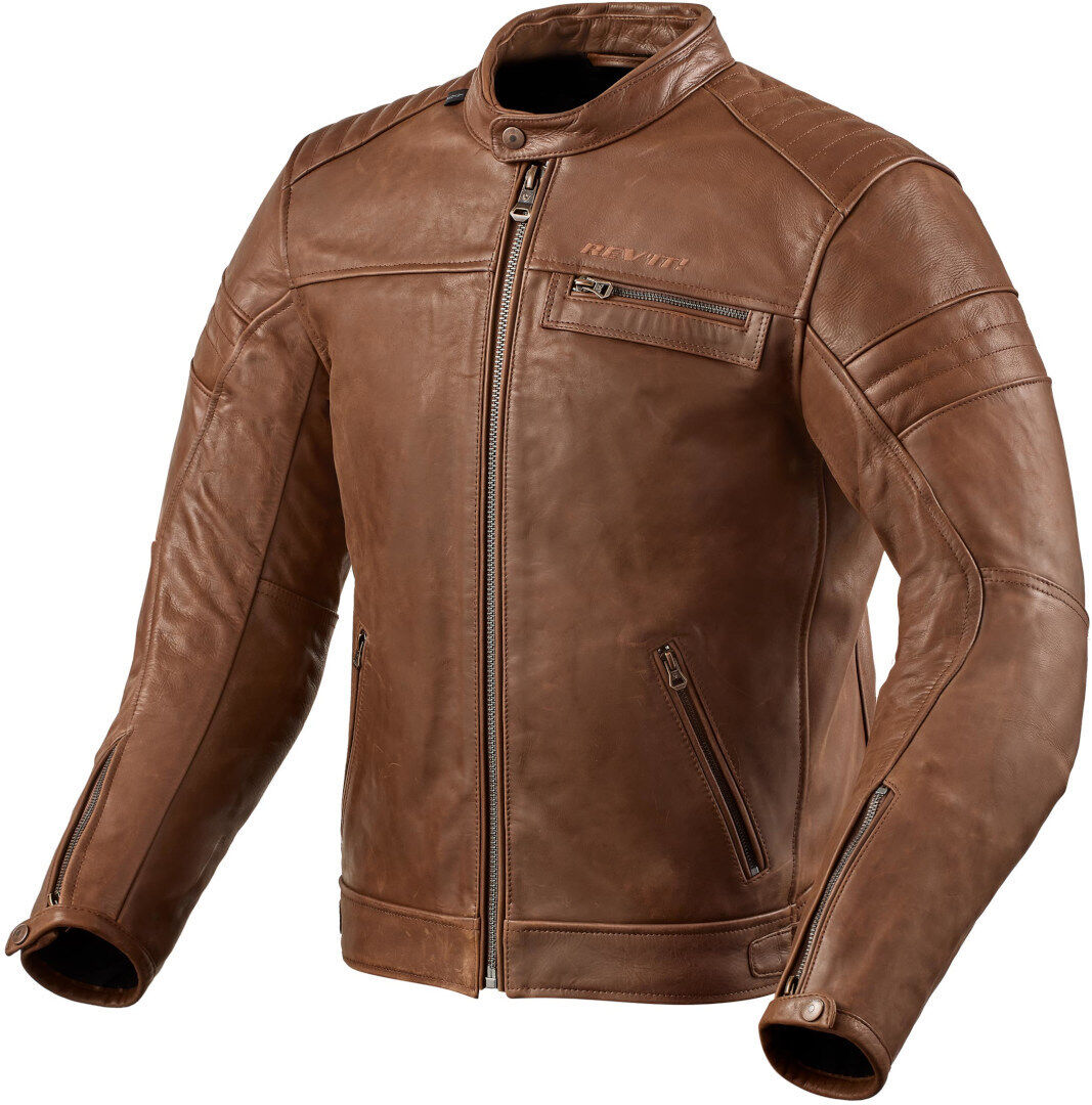 Revit Restless Veste en cuir de moto Brun 50