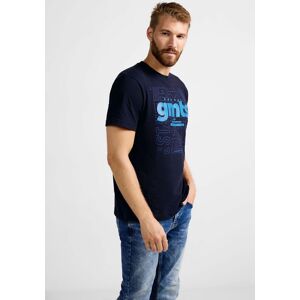 STREET ONE MEN T-Shirt, mit Schriftzug vorne nightshadow blue  XXL (56)