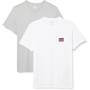 Levi's Herren 2-Pack Crewneck Graphic Tee T-Shirt, Sportswear High-Rise / White+, L