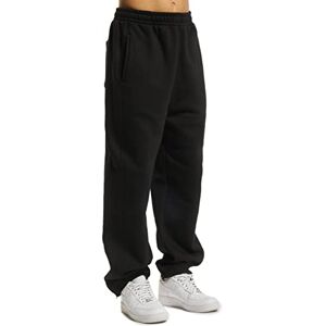 Urban Classics Herren Jogginghose Kordelzug Jogger Sporthose mit elastischem Bund Trainingshose mit elastischem Reißverschluss an, Schwarz, 4XL