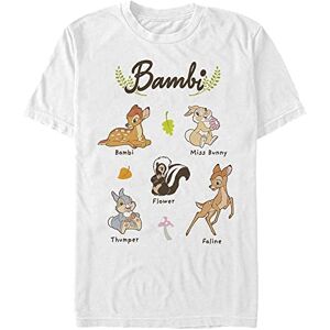 Disney Unisex Bambi-Textbook Organic Short Sleeve T-Shirt, White, XL