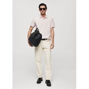 mango man Poloshirt aus 100 % Baumwoll-Piqué - Pastellrosa - S - männlich