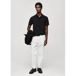 mango man Poloshirt aus 100 % Baumwoll-Piqué - Schwarz - S - männlich