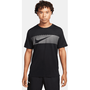 Nike Miler Flash Dri-FIT UV Kurzarm-Laufoberteil für Herren - Schwarz - XL