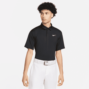 Nike Dri-FIT Tour einfarbiges Golf-Poloshirt für Herren - Schwarz - S