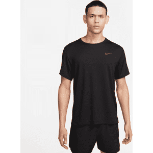 Nike Miler Nike Dri-FIT UV Kurzarm-Laufoberteil für Herren - Schwarz - L