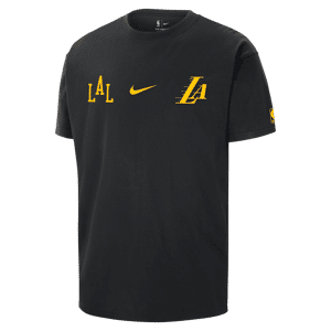 Los Angeles Lakers 2023/24 City Edition Nike NBA Courtside Max90 T-Shirt für Herren - Schwarz - M