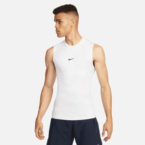 Nike Pro ärmelloses Dri-FIT Fitnessoberteil mit enger Passform für Herren - Weiß - L